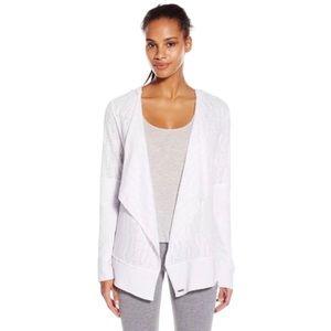 Prana Graceful white open front burnout cardigan